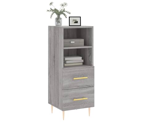 vidaXL Buffet Sonoma gris 34,5x34x90 cm Bois d'ing&eacute;nierie
