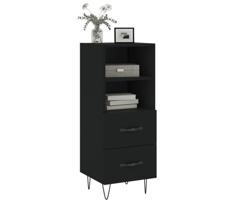 vidaXL Skenkur Svartur 34,5x34x90 cm Samsettur Vi&eth;ur