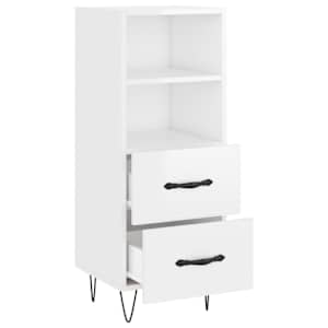 Příborník bílý s vysokým leskem 34,5x34x90 cm kompozitní dřevo - obrázek 5