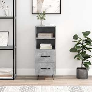 Komoda betonsko siva 34,5x34x90 cm inženirski les