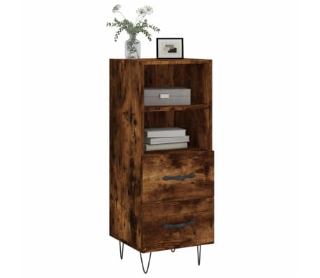 vidaXL Credenza Rovere Fumo 34,5x34x90 cm in Legno Multistrato