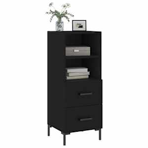 vidaXL Buffet Noir 34,5x34x90 cm Bois d'ing&eacute;nierie