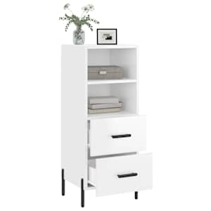 Příborník bílý s vysokým leskem 34,5x34x90 cm kompozitní dřevo - obrázek 4