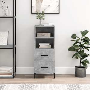 Komoda betonsko siva 34,5x34x90 cm inženirski les