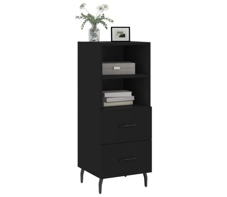 vidaXL Servantă, negru, 34,5x34x90 cm, lemn compozit