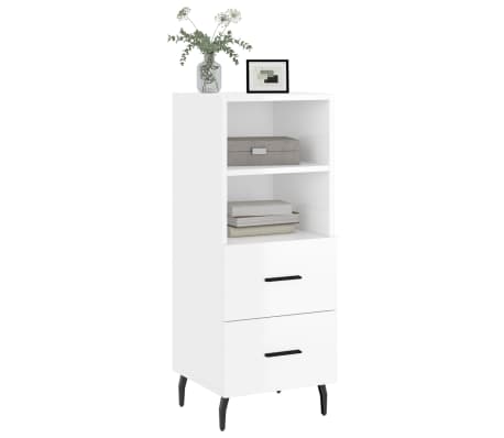 vidaXL Buffet Blanc brillant 34,5x34x90 cm Bois d'ing&eacute;nierie