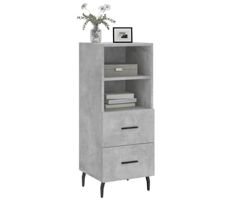 vidaXL Buffet Gris b&eacute;ton 34,5x34x90 cm Bois d'ing&eacute;nierie