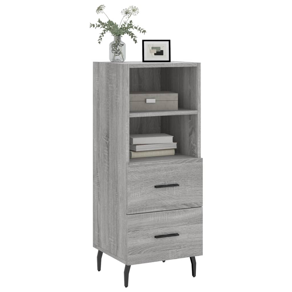 vidaXL Dressoir 34,5x34x90 cm bewerkt hout grijs sonoma eikenkleurig afbeelding