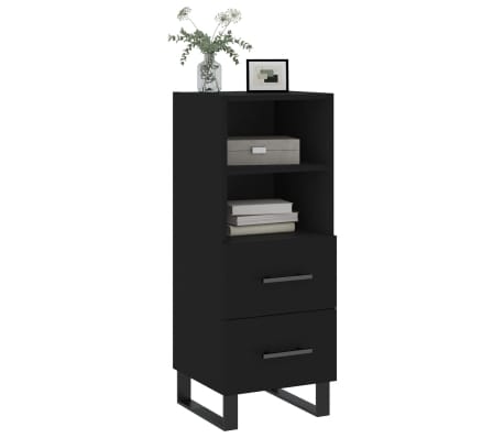 vidaXL Buffet Noir 34,5x34x90 cm Bois d'ing&eacute;nierie