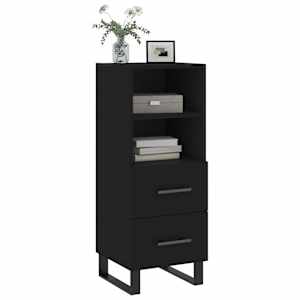 vidaXL Buffet Noir 34,5x34x90 cm Bois d'ing&eacute;nierie