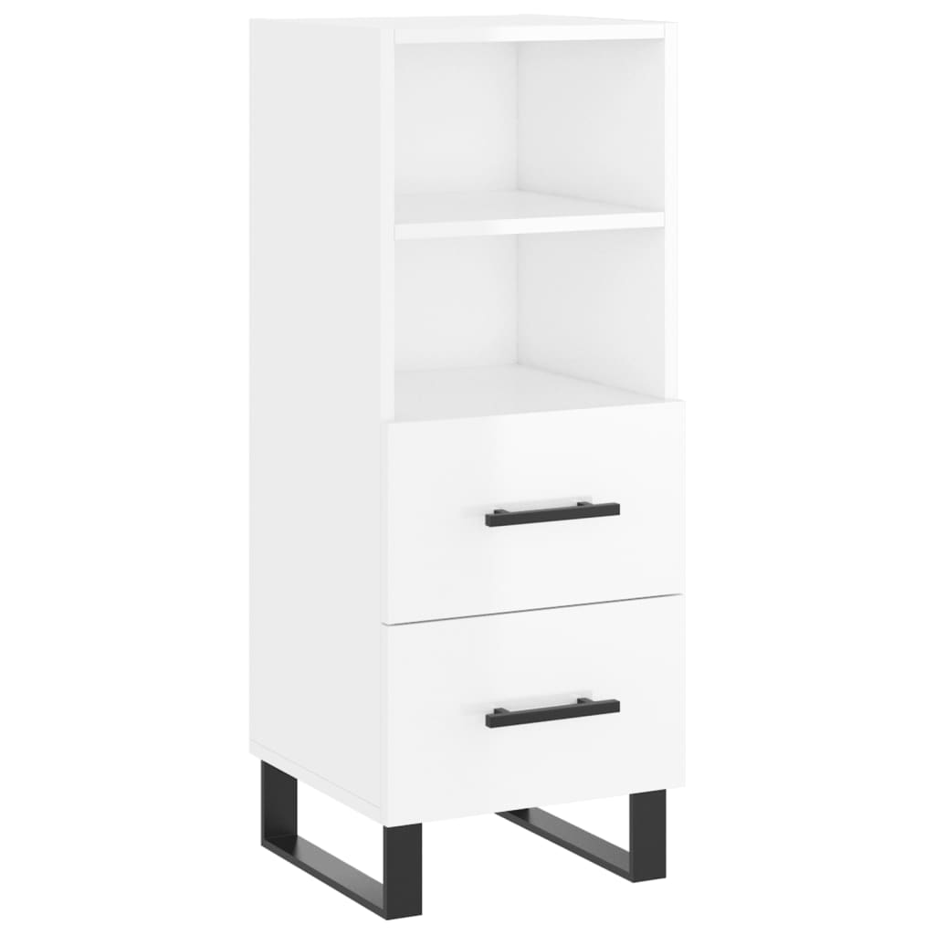 vidaXL Příborník bílý s vysokým leskem 34,5x34x90 cm kompozitní dřevo