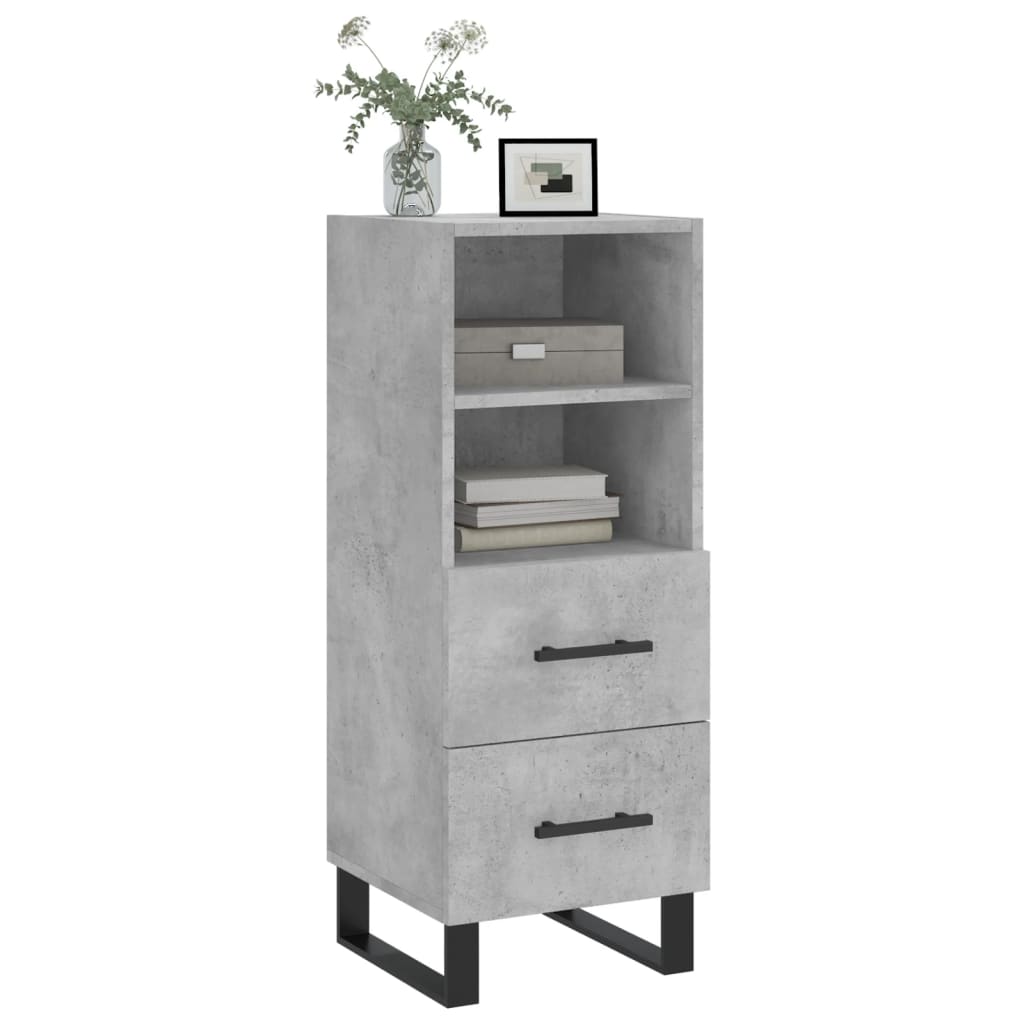 vidaXL Dressoir 34,5x34x90 cm bewerkt hout betongrijs afbeelding