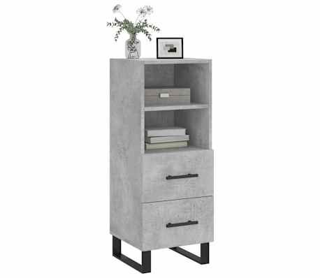 vidaXL Dressoir 34,5x34x90 cm bewerkt hout betongrijs