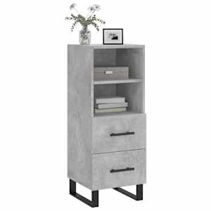 vidaXL Dressoir 34,5x34x90 cm bewerkt hout betongrijs