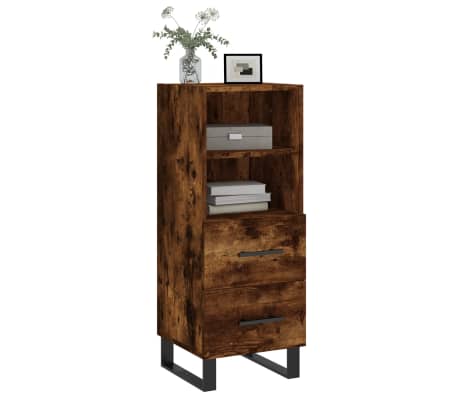 vidaXL Сайдборд, опушен дъб, 34,5x34x90 см, инженерно дърво