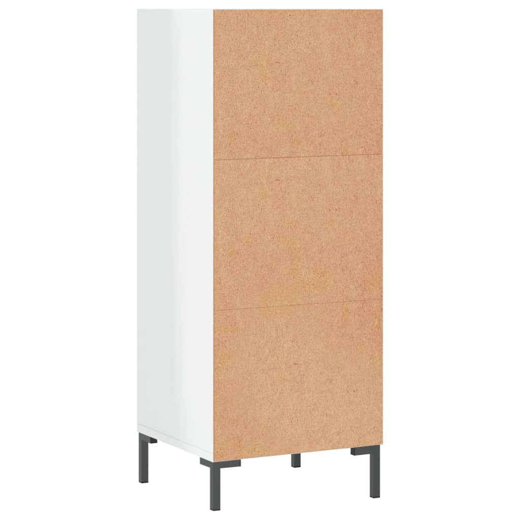 magasfényű fehér szerelt fa tálalószekrény 34,5 x 32,5 x 90 cm