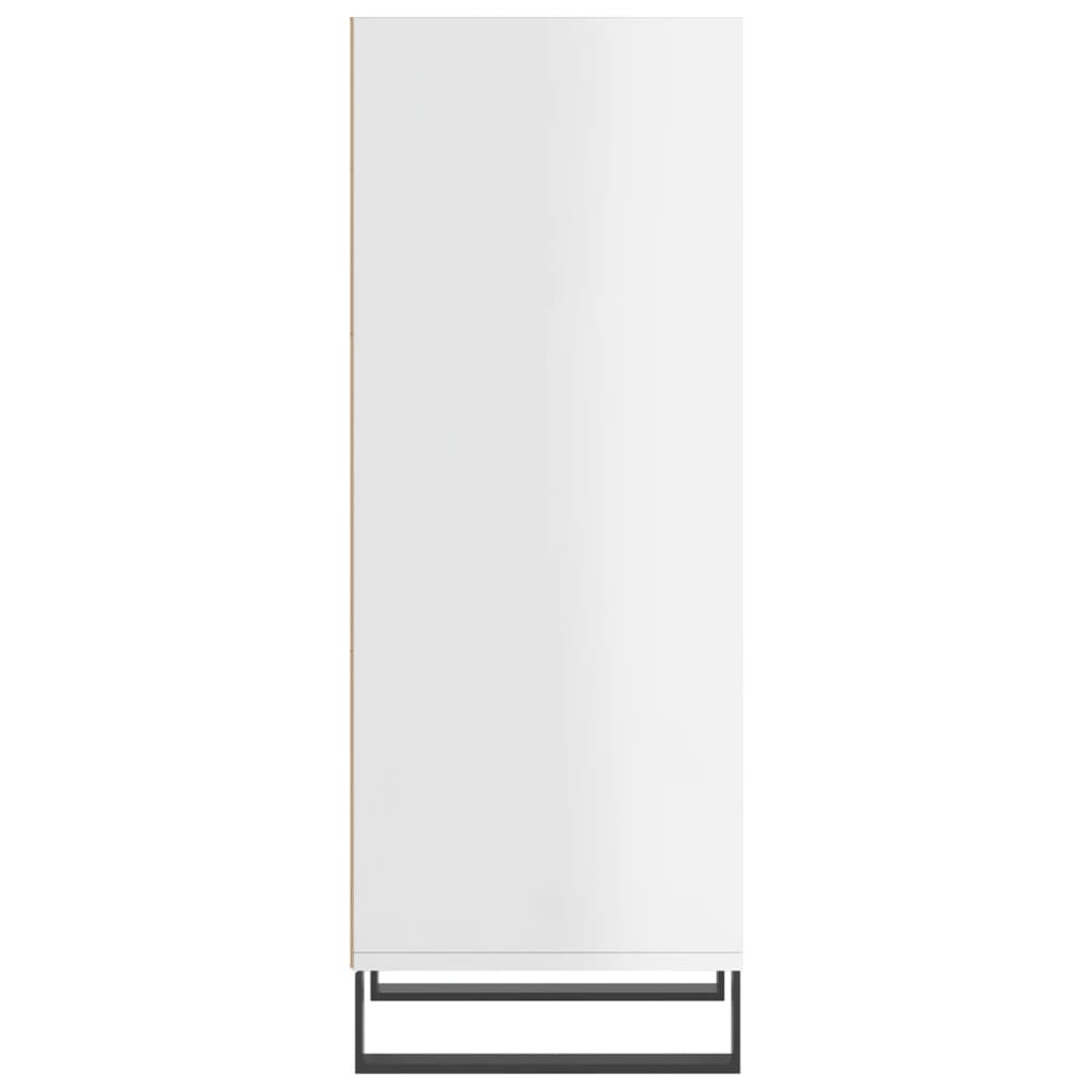 magasfényű fehér szerelt fa tálalószekrény 34,5 x 32,5 x 90 cm