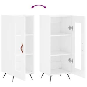 Příborník bílý s vysokým leskem 34,5x34x90 cm kompozitní dřevo - obrázek 9