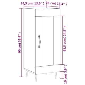 Příborník bílý s vysokým leskem 34,5x34x90 cm kompozitní dřevo - obrázek 13