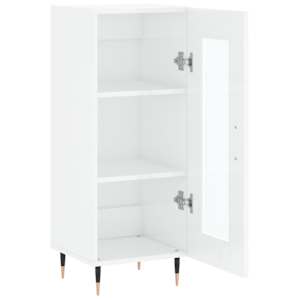 Příborník bílý s vysokým leskem 34,5x34x90 cm kompozitní dřevo - obrázek 6