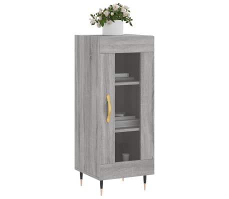 vidaXL kumode, pelēka ozolkoka, 34,5x34x90 cm, inženierijas koks