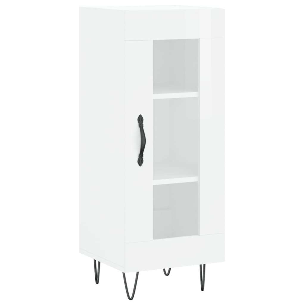 vidaXL Příborník bílý s vysokým leskem 34,5x34x90 cm kompozitní dřevo