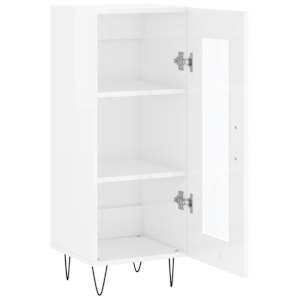 Příborník bílý s vysokým leskem 34,5x34x90 cm kompozitní dřevo - obrázek 6