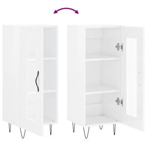 Příborník bílý s vysokým leskem 34,5x34x90 cm kompozitní dřevo - obrázek 9