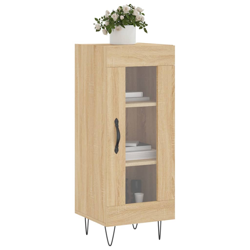 vidaXL Dressoir 34,5x34x90 cm bewerkt hout sonoma eiken afbeelding