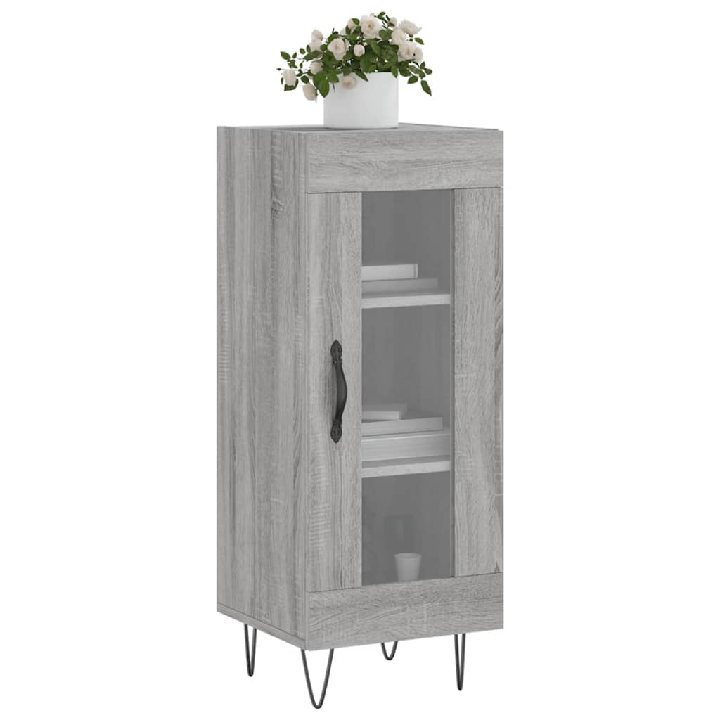 vidaXL Dressoir 34,5x34x90 cm bewerkt hout grijs sonoma eikenkleurig afbeelding