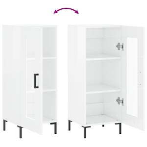 Příborník bílý s vysokým leskem 34,5x34x90 cm kompozitní dřevo - obrázek 9