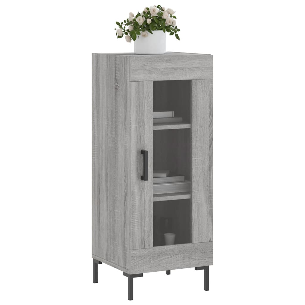 vidaXL Dressoir 34,5x34x90 cm bewerkt hout grijs sonoma eikenkleurig afbeelding