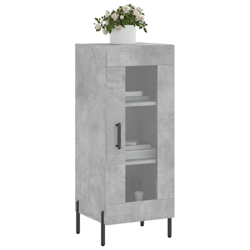 vidaXL Dressoir 34,5x34x90 cm bewerkt hout betongrijs afbeelding