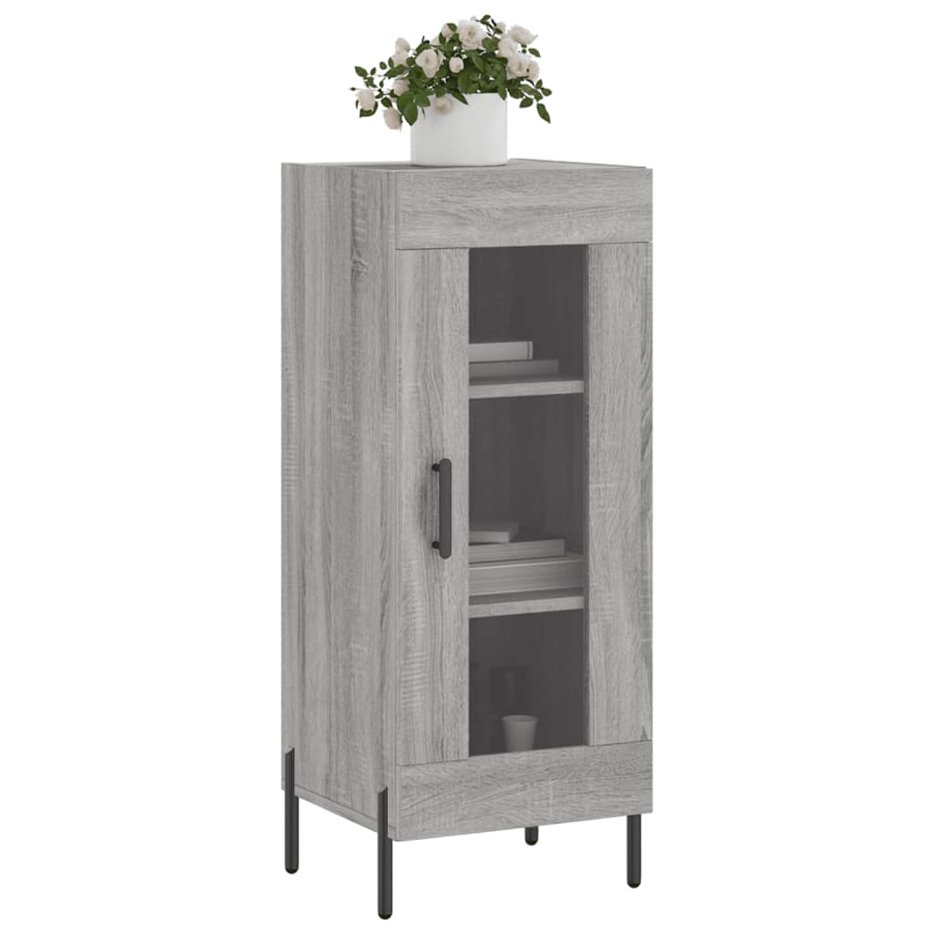 vidaXL Dressoir 34,5x34x90 cm bewerkt hout grijs sonoma eikenkleurig afbeelding