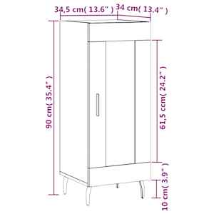 Příborník černý 34,5 x 34 x 90 cm kompozitní dřevo - obrázek 13