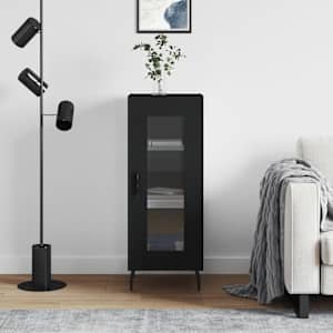 Komoda črna 34,5x34x90 cm inženirski les