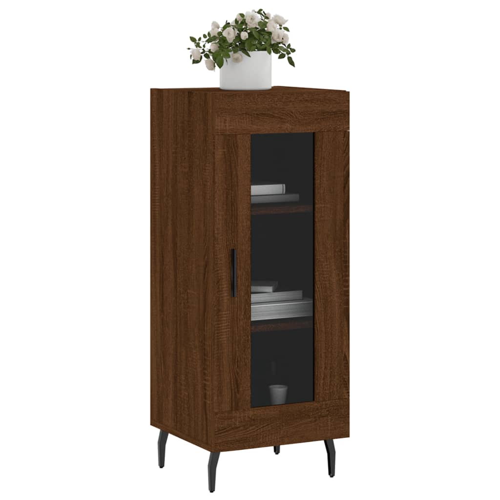 vidaXL Dressoir 34,5x34x90 cm bewerkt hout bruin eikenkleur afbeelding