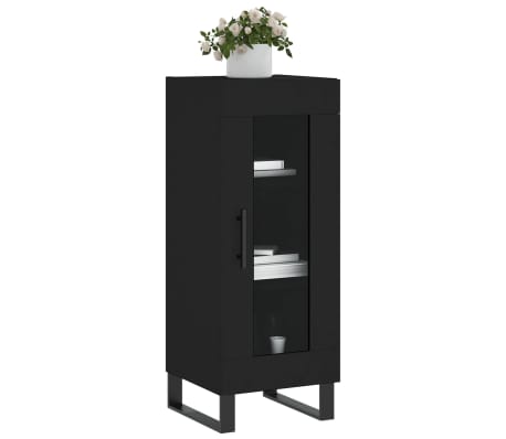 vidaXL Buffet Noir 34,5x34x90 cm Bois d'ing&eacute;nierie