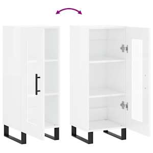 Příborník bílý s vysokým leskem 34,5x34x90 cm kompozitní dřevo - obrázek 9