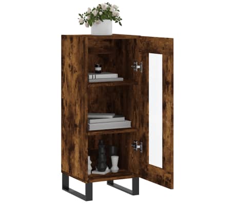 vidaXL Servantă, stejar fumuriu, 34,5x34x90 cm, lemn compozit