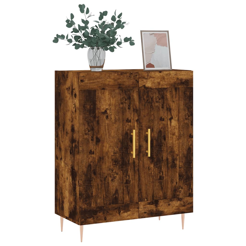 vidaXL Dressoir 69,5x34x90 cm bewerkt hout gerookt eikenkleurig