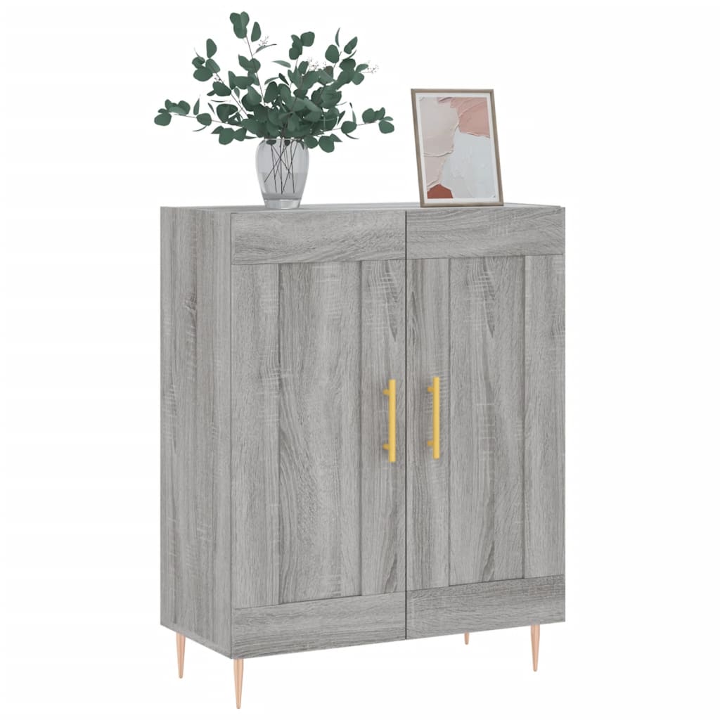 vidaXL Dressoir 69,5x34x90 cm bewerkt hout grijs sonoma eikenkleurig