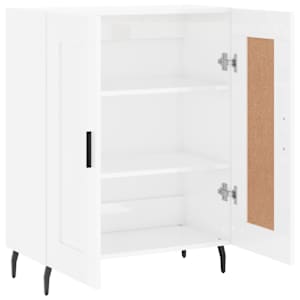 Příborník bílý s vysokým leskem 69,5x34x90 cm kompozitní dřevo - obrázek 6