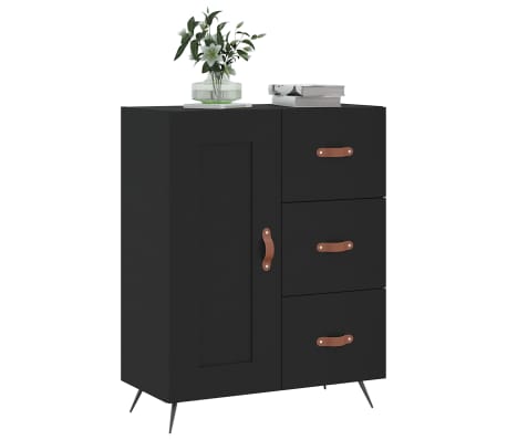 vidaXL kumode, melna, 69,5x34x90 cm, inženierijas koks