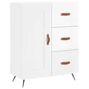 Příborník bílý s vysokým leskem 69,5x34x90 cm kompozitní dřevo - obrázek 2