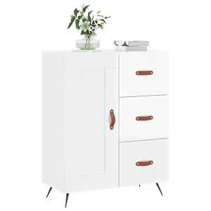 Příborník bílý s vysokým leskem 69,5x34x90 cm kompozitní dřevo - obrázek 3