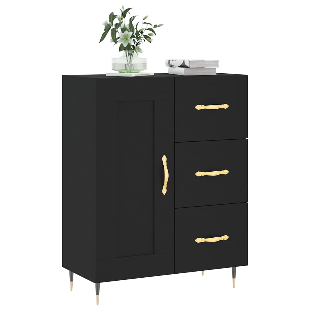 vidaXL Sideboard Black 69.5x34x90 cm Engineered Wood