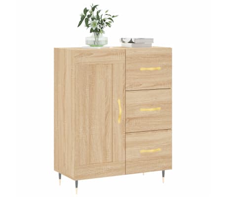 vidaXL Skjenk sonoma eik 69,5x34x90 cm konstruert tre
