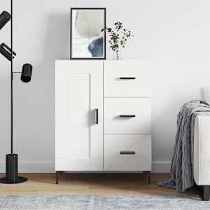 Komoda bela 69,5x34x90 cm inženirski les