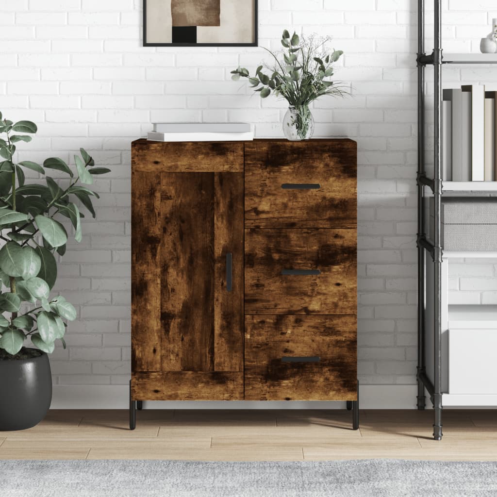 vidaXL Sideboard Räuchereiche 69,5x34x90 cm Holzwerkstoff